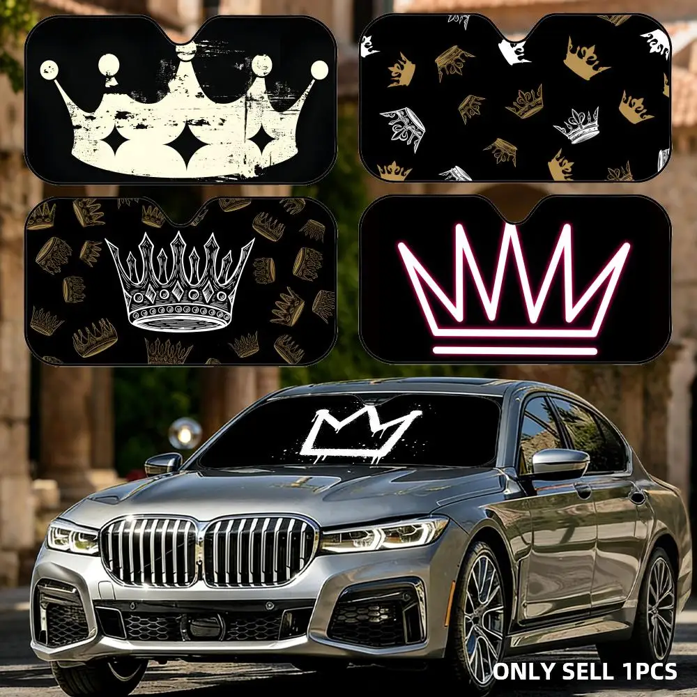 

Солнцезащитный козырек Crown для автомобиля, складной, универсальный, защита от УФ-излучения, теплоизоляция, складная накидка на лобовое стекло