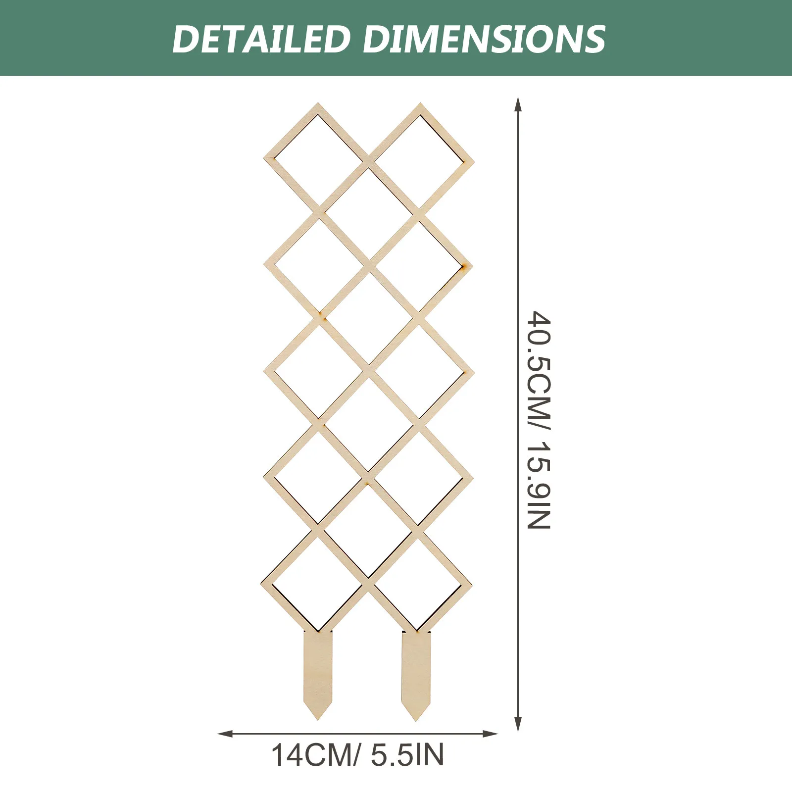 2Pcs Garden Plant Trellis Natural Wood Climbing Plants Support Frame Wooden Trellis for Outdoor Indoor Plant Climbing