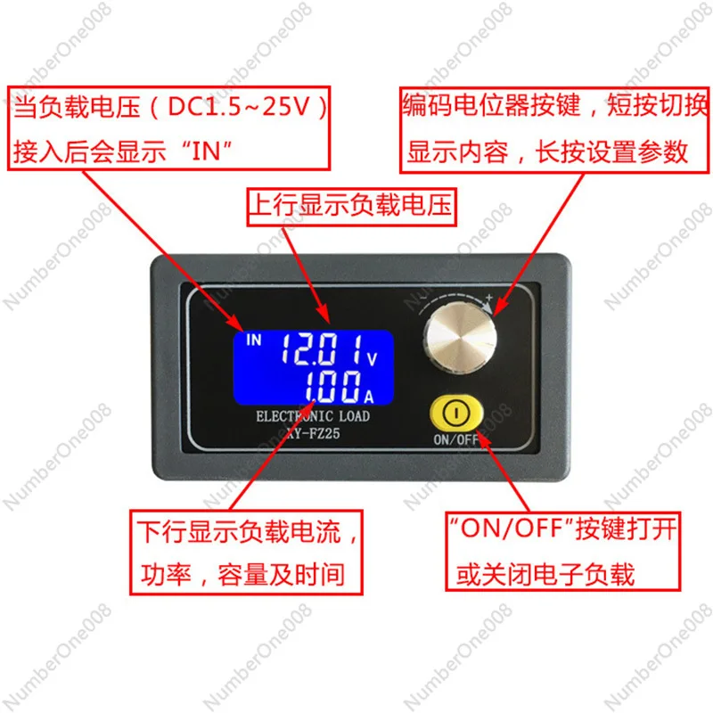 FZ25/FZ35 Constant Current Electronic Load, Power Aging Adjustable Load Module Battery Discharge Capacity Tester - view 3