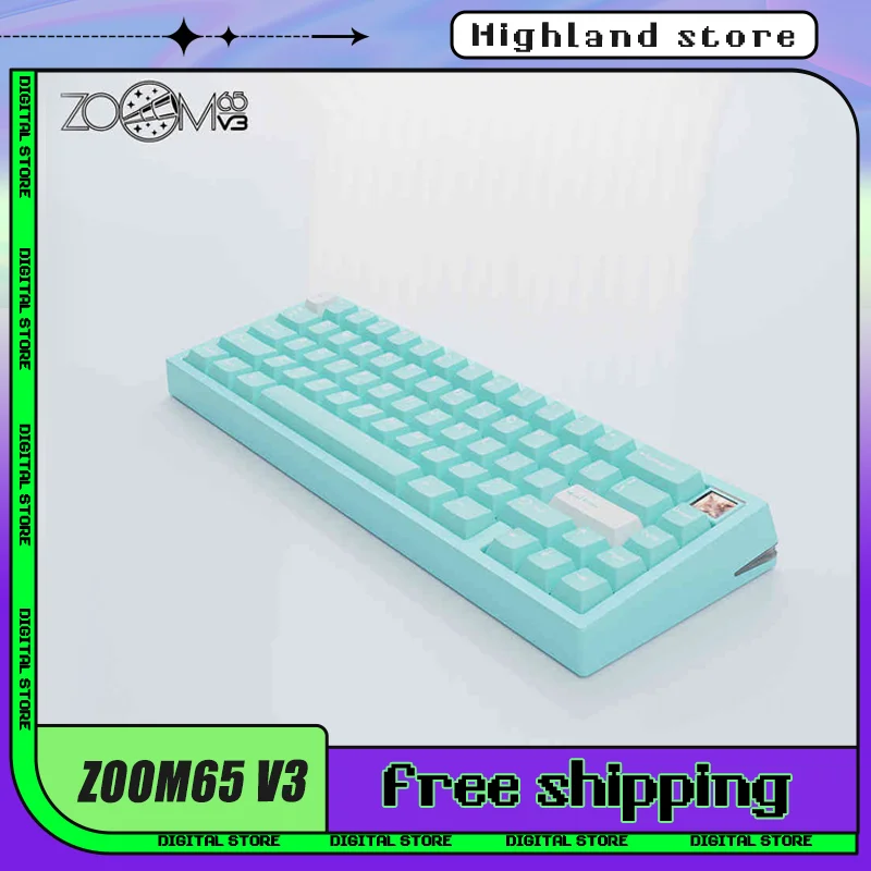 

Zoom65 Meletrix игровая механическая клавиатура в комплекте с горячей заменой в наличии 3 режима RGB пользовательская Беспроводная Bluetooth CNC прокладка игровая клавиатура