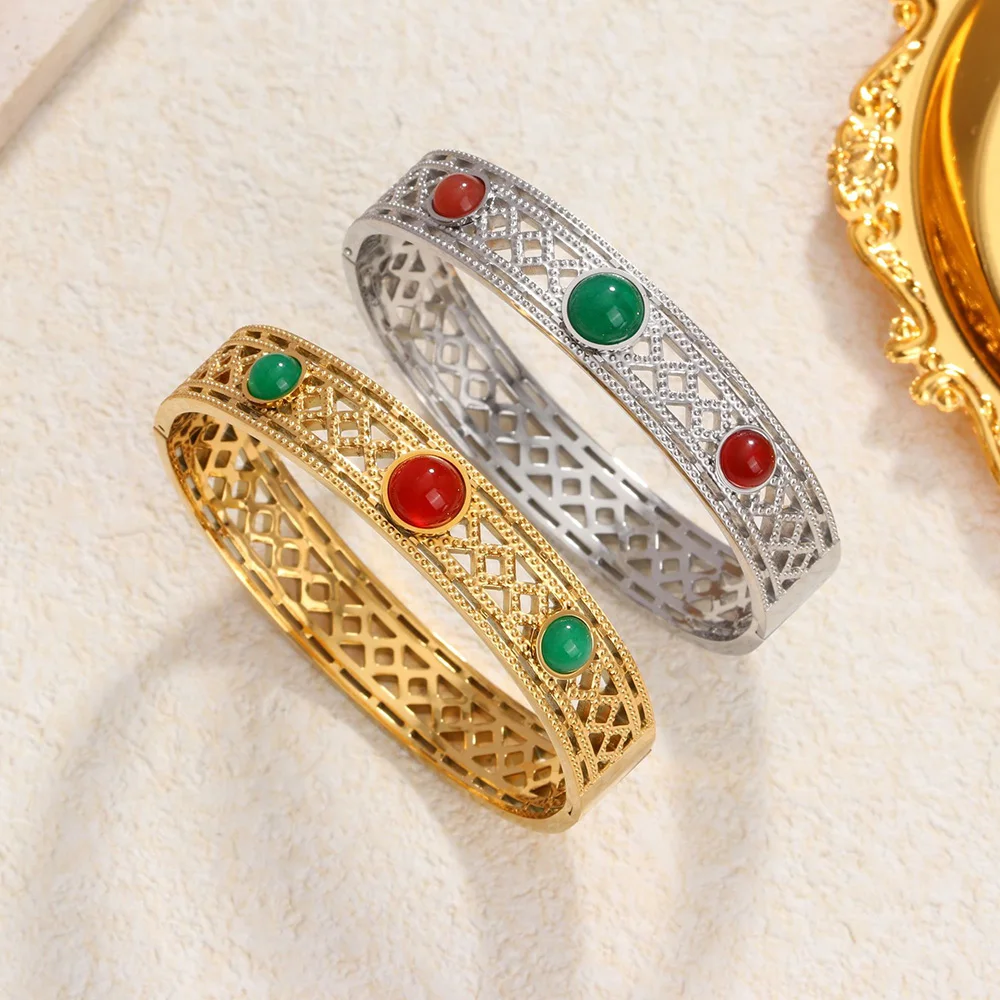 

New mesh bracelet, stylish personalized stainless steel women's bracelet jewelry, zircon inlaid, gift for women