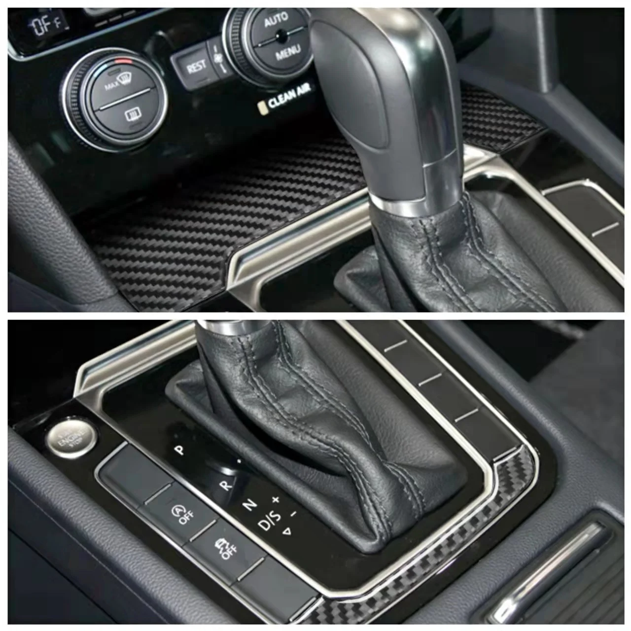 Carbon Fiber Car Inner Decoration Stickers For Volkswagen VW Magotan Arteon 2017-2019 Center Console Cover Trim Car Accessories