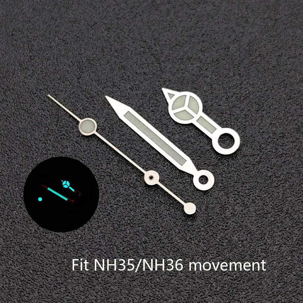 High quality Watch hands Blue-green/green luminous Hands suitable for NH35 NH36 Movements Pointer Accessories