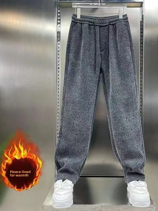 

Мужские повседневные брюки свободного кроя American Sle Thiened Fce, прямые, широкие штанины, осенне-зимние, удобные, молодежный стиль