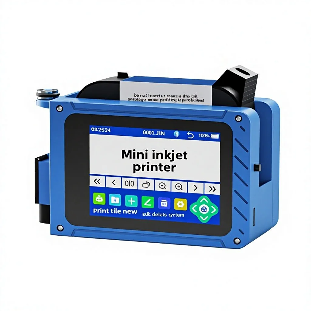 Hand-held Mini Inkjet Printer Automatic Small Date Printer for High Adhesion Ink 600dpi for Food Plastic Bottles Cans