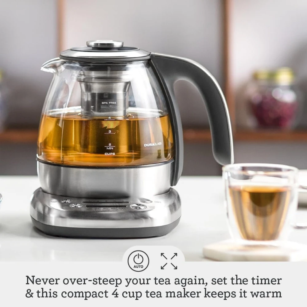 BTM500CLR Smart Tea Infuser Compact Tea Maker, Brushed Stainless Steel 8.3