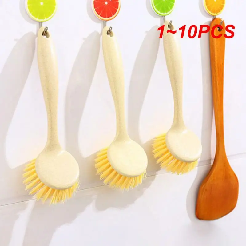 1~10PCS Long Handle Pot Brush Household Kitchen Cleaning Brush Multifunctional Dishwashing Artifact Sturdy Innovative Home Clean