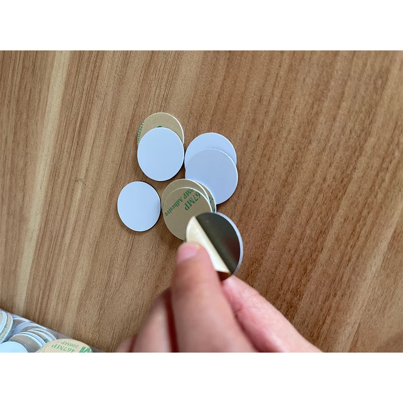Dia 25mm RFID Tag TK4100 EM4100 RFID 125khz ID pvc Token With RFID Sticker Anti Metal Label Round Coin Read-Only Tags 10Pcs