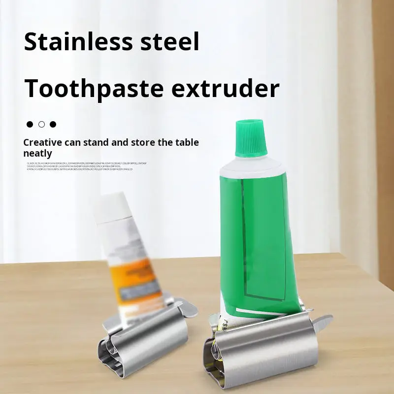 

Practical Original Toothpaste Squeezer Tube Roller Stainless Steel Metal Seat Holder Stand Rolling Toothpaste Tube Squeezer