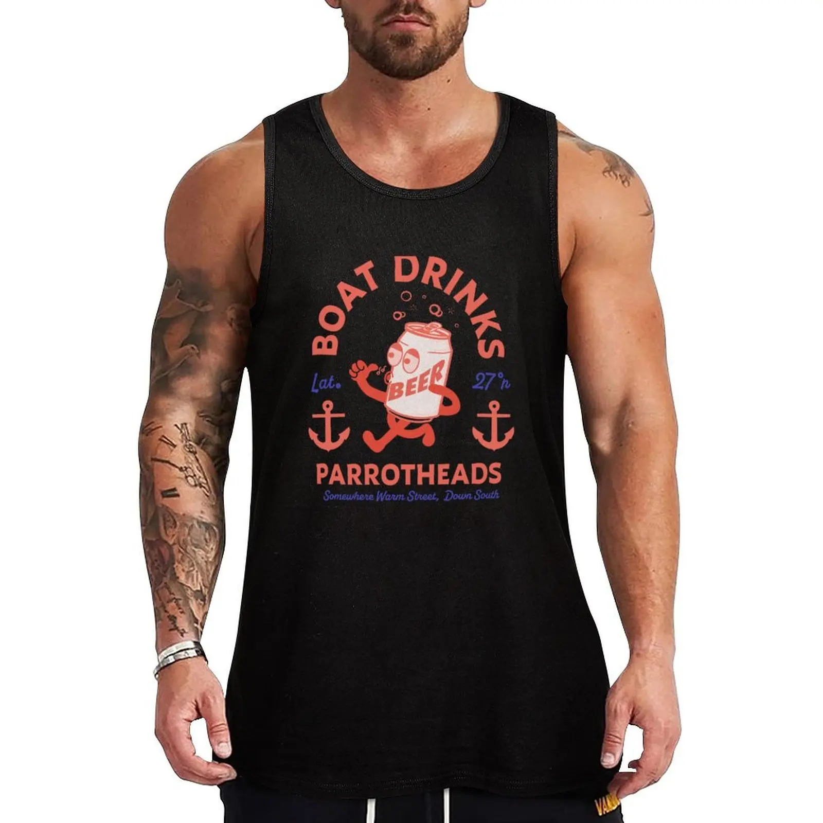 

Boat DRINKS Tank Top Sleeveless top sleeveless shirt man anime gym