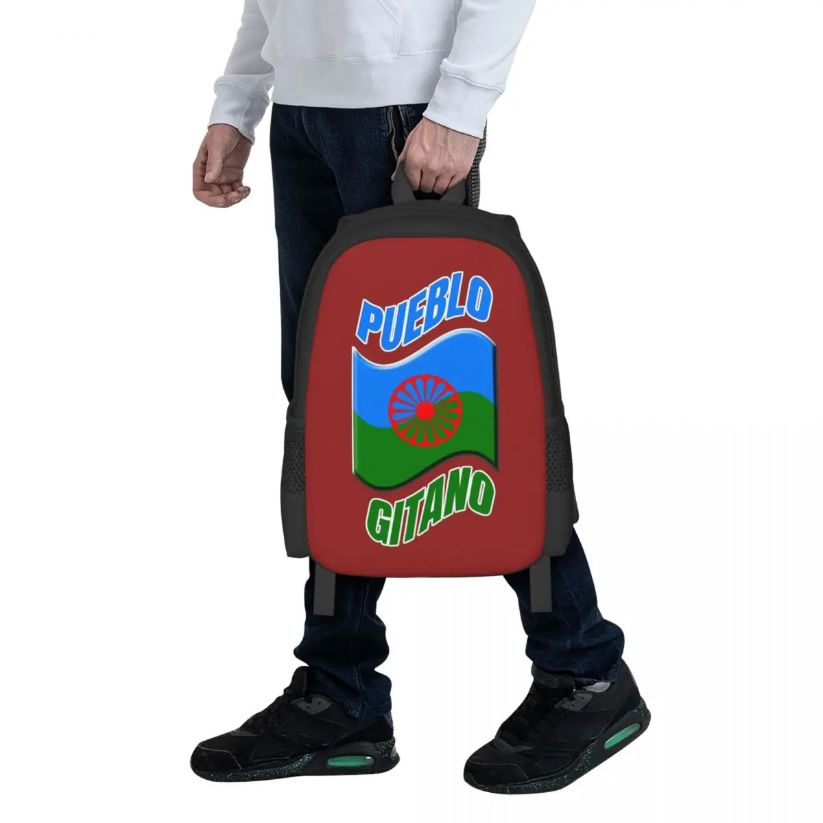 

Gypsy Flag Romani People Student Backpack School Bag Hiking Travel Daypack for Boys Girls Fashion Bookbag Shoulder Bags