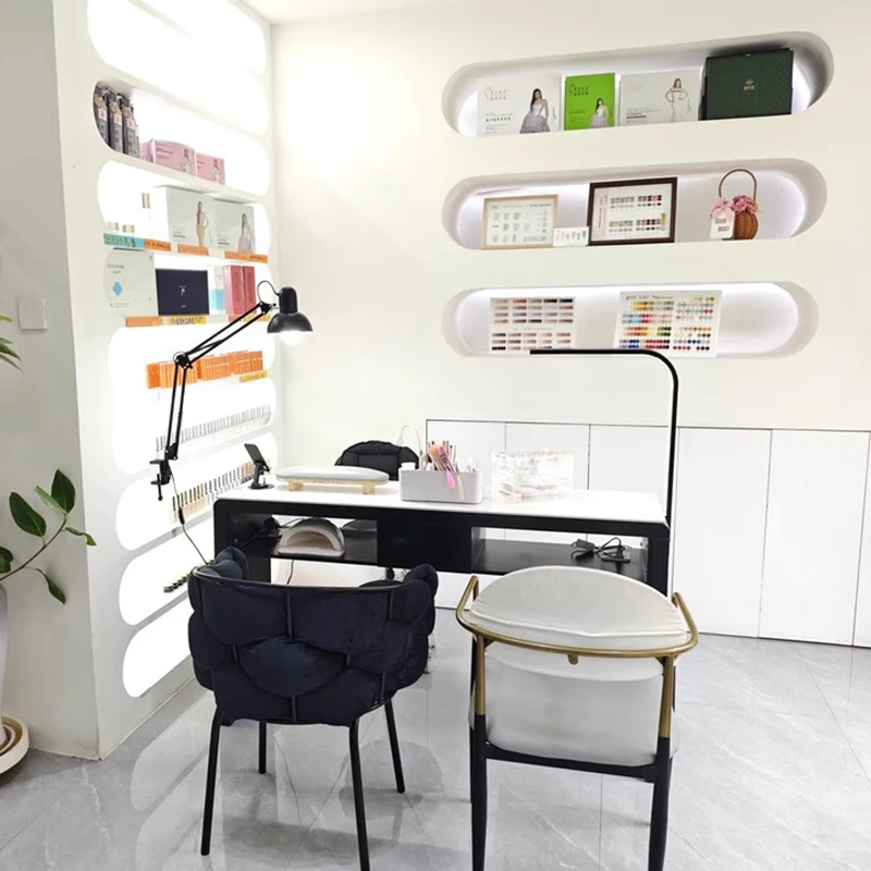 

Marble Top Minimalist Nail Desk Luxury Profesional Nordic Modern Nail Table Elegant Italian Table Manucure Salon Furniture