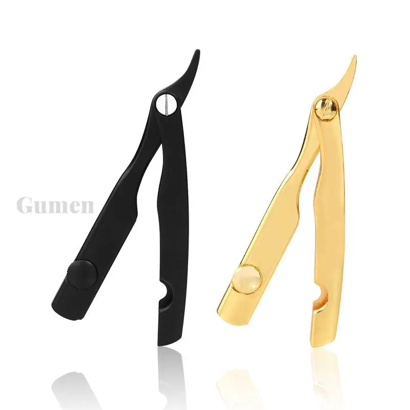 

Zinc Alloy Folding Shave Knife Electroplated Gold Beard Straight Razor Hair Dressing Tool Manual Convenience Hair Trimmer Shaver