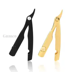 Zinc Alloy Folding Shave Knife Electroplated Gold Beard Straight Razor Hair Dressing Tool Manual Convenience Hair Trimmer Shaver