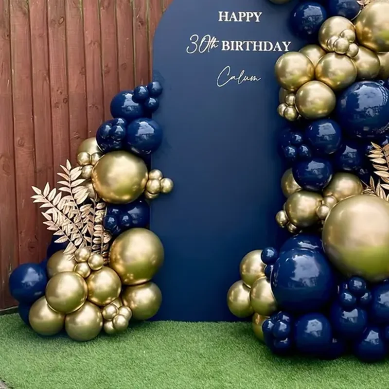 108pcs Navy Blue Metallic Gold Balloons Garland Arch Kit for Birthday Wedding New Year Anniversary Party Decoration Suupplies