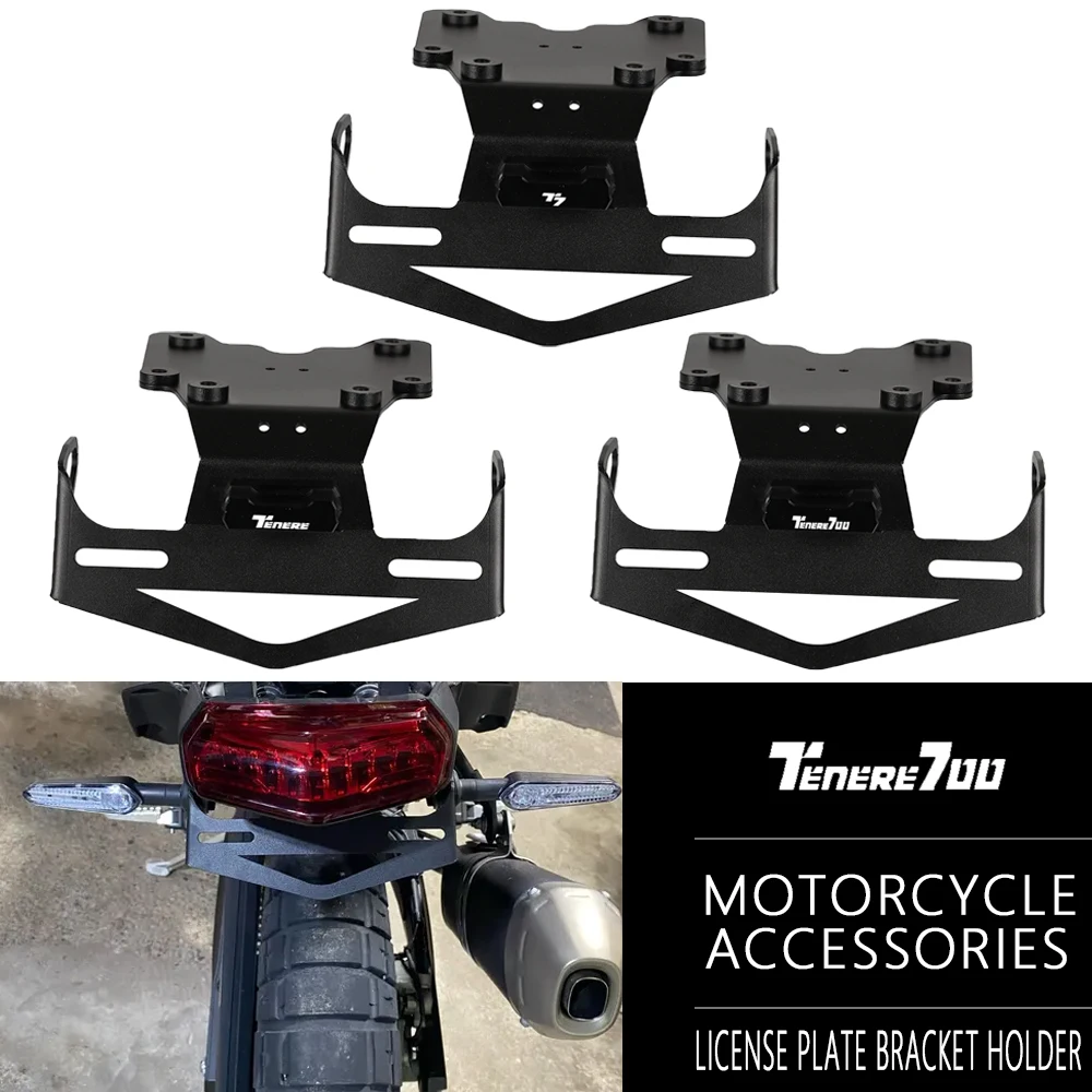 

For Yamaha Tenere700 T7 2019-2023 Motorcycle License Plate Holder Bracket Light Tail Tidy Fender Eliminator Tenere 700 XT700Z