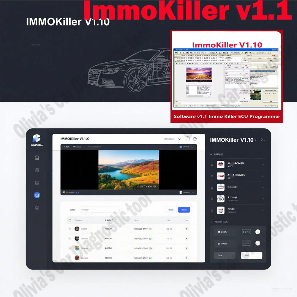 

ImmoKiller V1.10 obd2 scanner IMMO Off Car accessories ECU Programmer Tool for Car Repairing Passing Virigining the Immobilizer