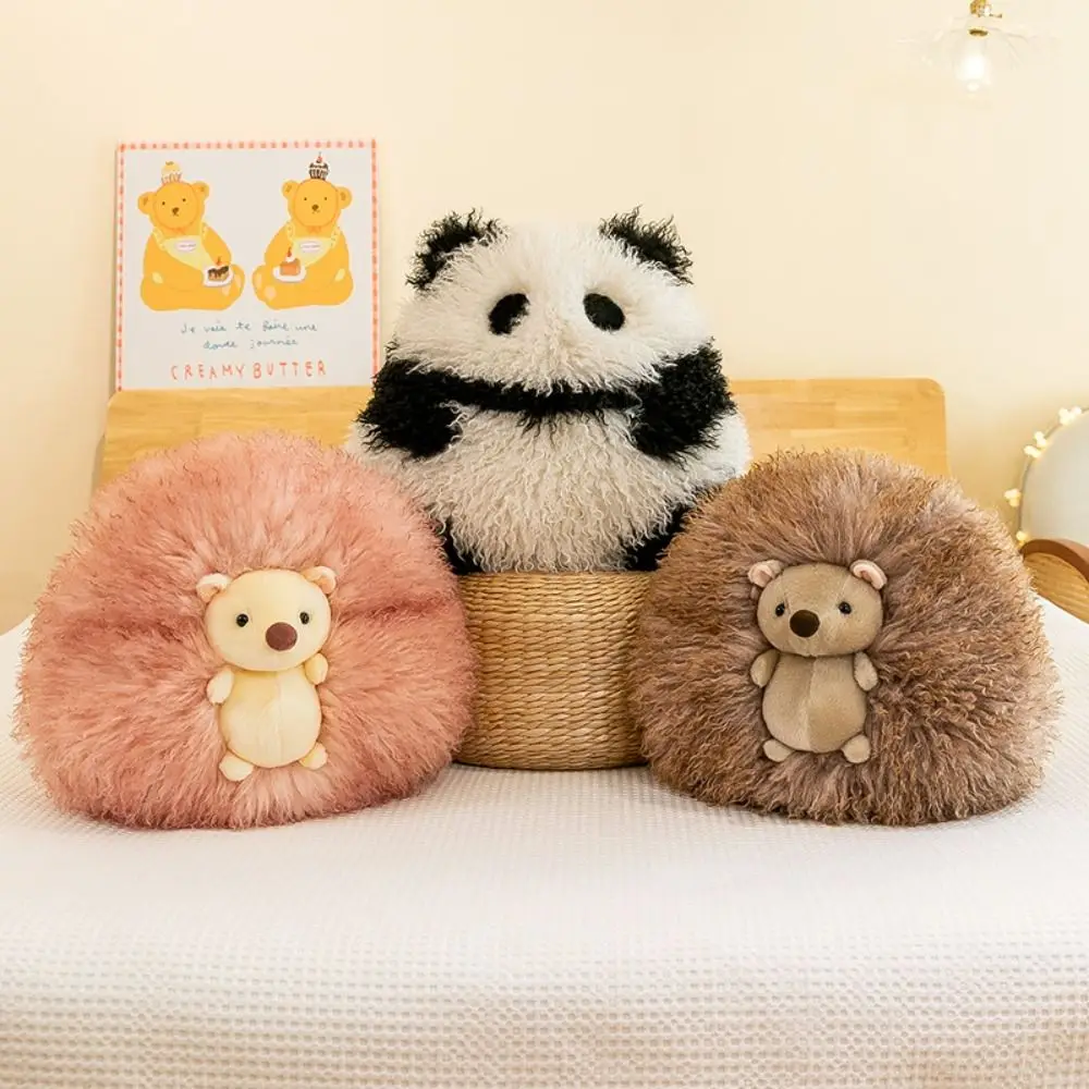 

Plush Pillow Solid Color Hedgehog Plush Toy Panda Curly Hair Hedgehog Plush Pillow Soft Cute Animal Stuff Doll Children's Toys