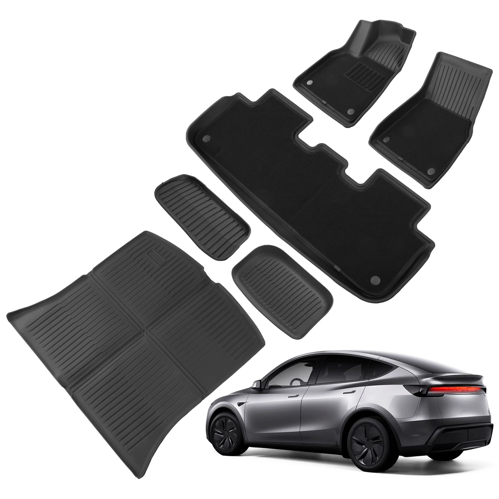 

Floor Liners and Cargo Liners TPE Full Set for Tesla Model Y Juniper 2025-2026 Automotive Floor Mats for Tesla Accseeories