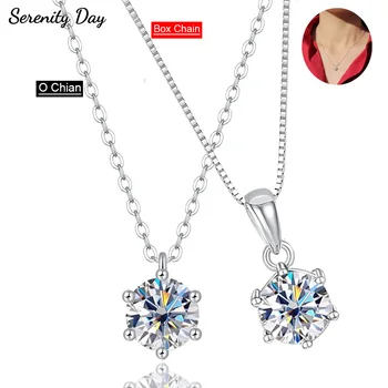 1ct d vvs1 moissanite pingente colar para casamento feminino nupcial 100% s925 prata esterlina colar banhado 18k presente de aniversário