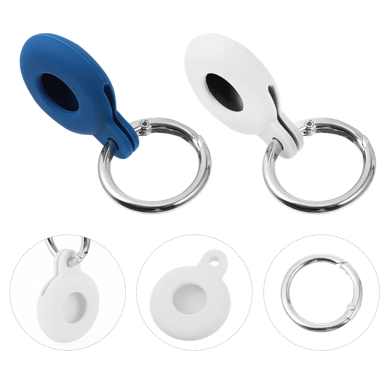 2pcs Silicone Protective Case For Smart Tracer Anti-Scratch Durable Cover With Keychain Compatible With Airtags