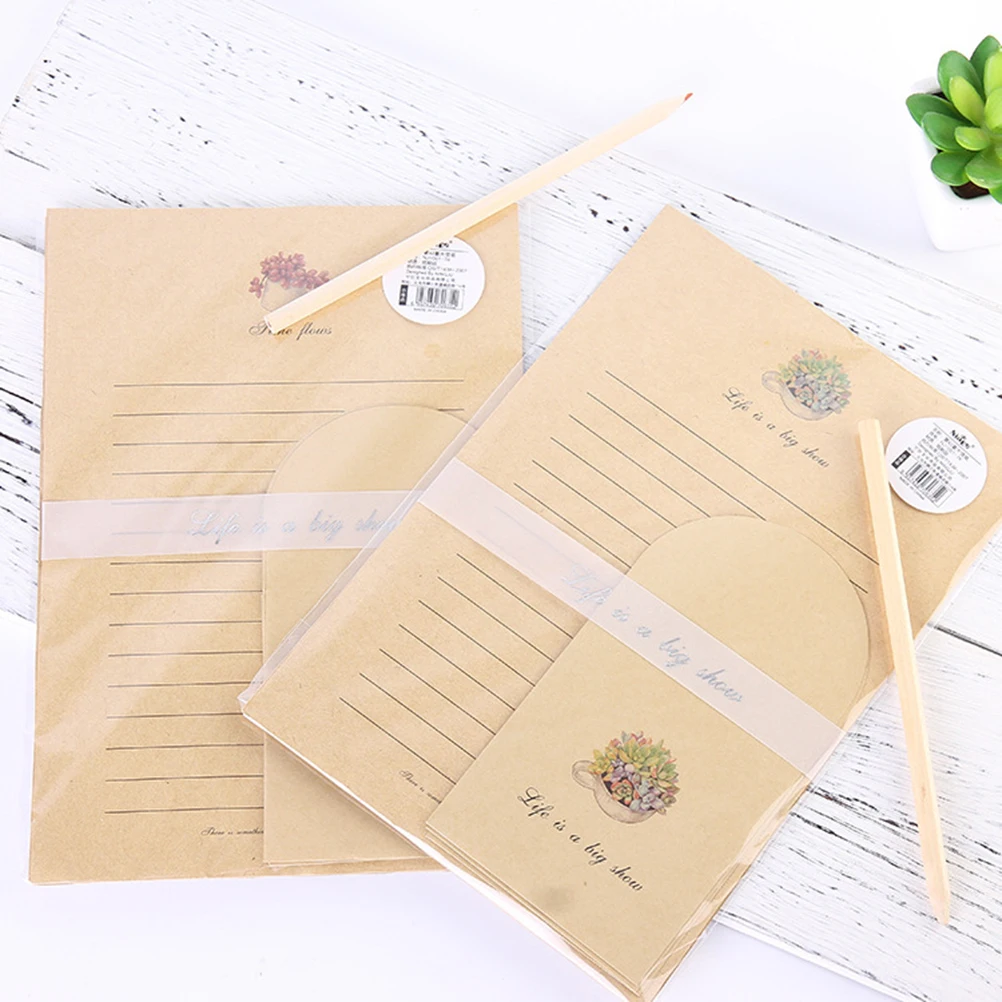 

10 Sets Letter Paper Envelop Package Elegant Stationery Simple Premium Quality Eco Friendly Office Home School