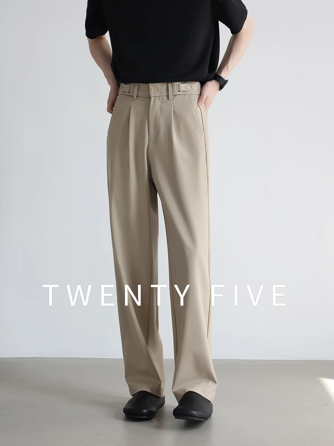  Business Men's Thin Cool Feeling Smooth Casual Suit Pants Drapey Straight Leg Summer Lightweight Trousers