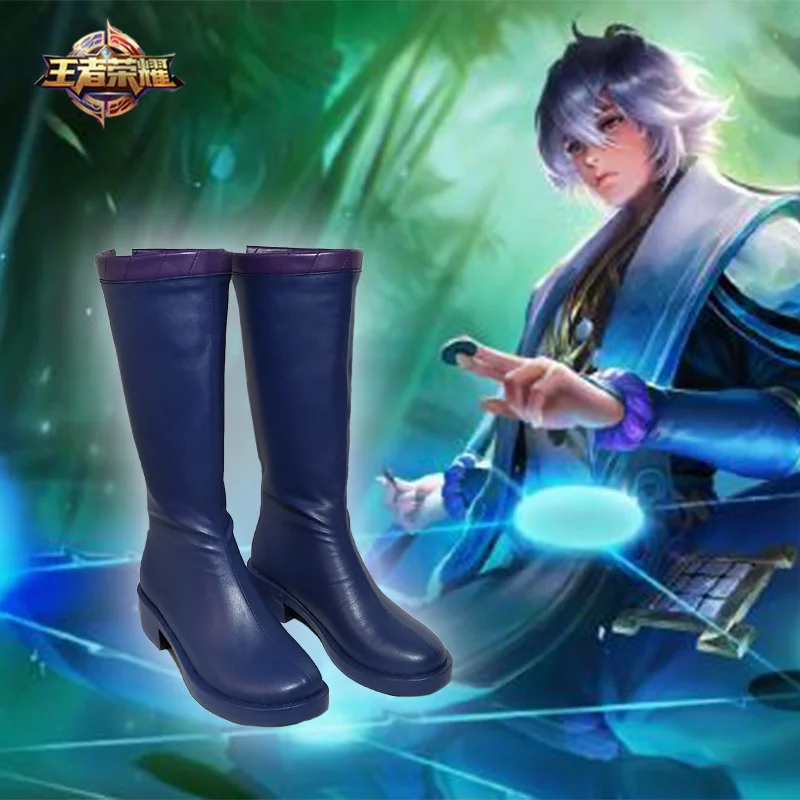 Hot Game Arena of Valor Tian Yuan Zhi Yi YiXing Christmas Halloween Blue Boots Penta Storm Cosplay Shoes Daily Leisure Shoes