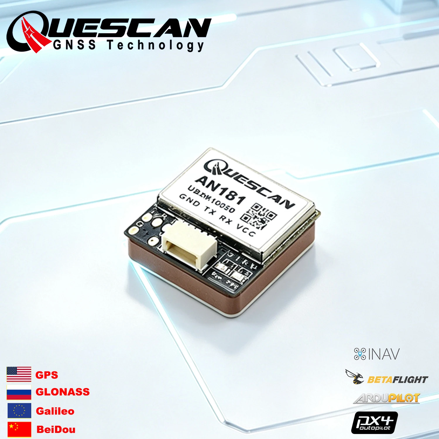 QUESCAN AN181 UBX M10 10Hz GPS GNSS Module for Drone FPV PX4 APM INAV Betaflight GPS HGLRC GEPRC FlyingRC DAKEFPV SpeedyBee GPS