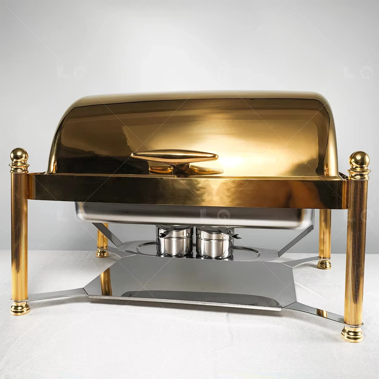 Hotel Restaurant Roman Column Food Warmer Buffet Chaffing Dish Stainless Steel Luxury Wedding Banquet Catering Chafing Dish