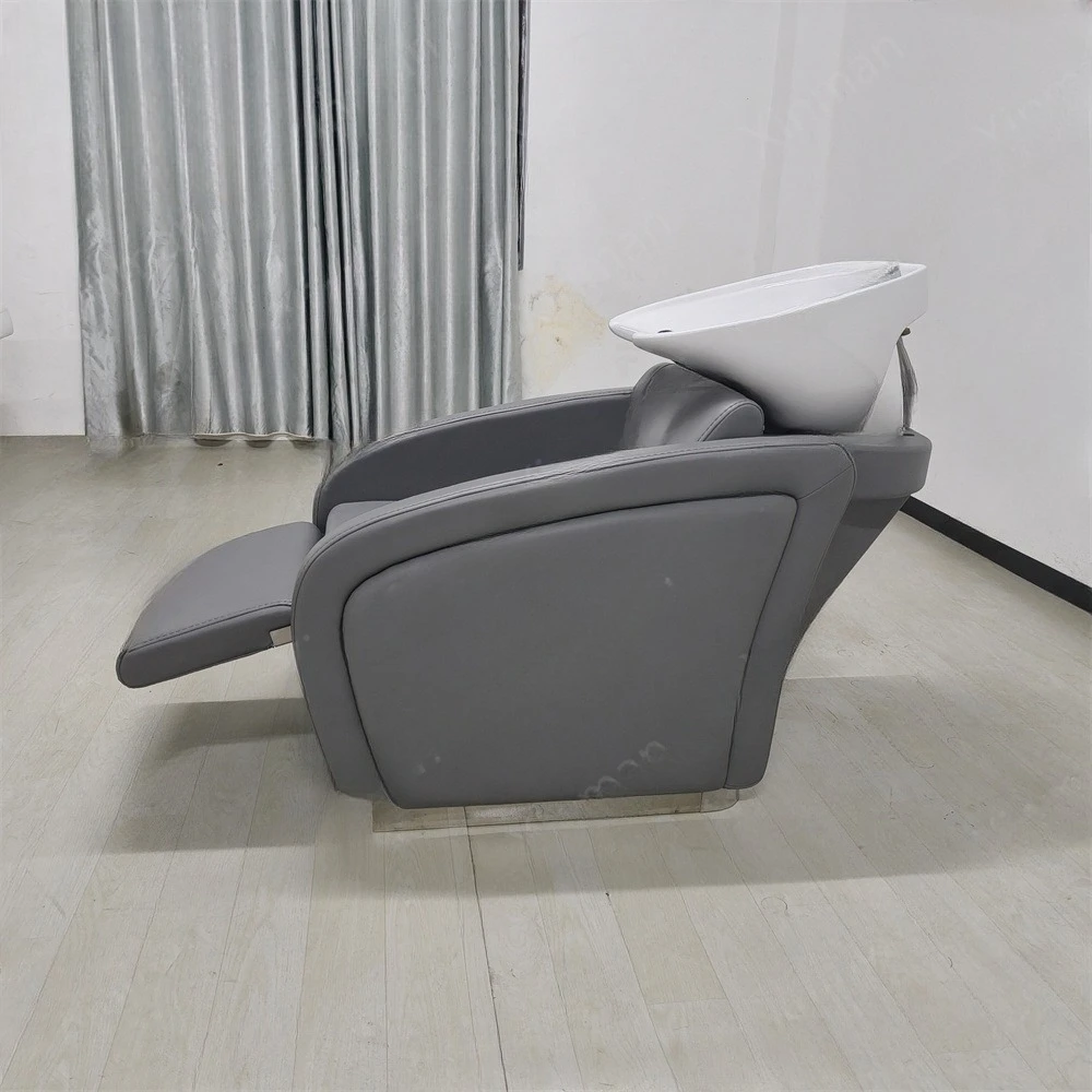 

04*Barber shop special flush bed semi-reclining hair salon adjustable hair shampoo bed
