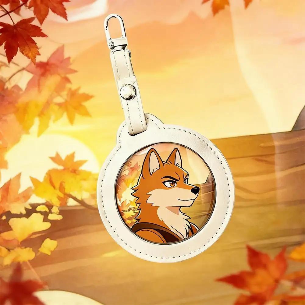 Badge Protector PU Leather Display Case Keychain Pendant for Anime Pins Premium PU Pin Holder with Clear Window & Metal Clasp