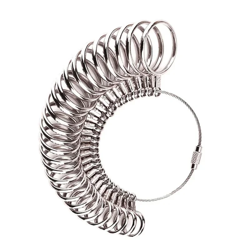 Paduan Aluminium Cincin Pengukur Sizer Meter Tangan Loop Perhiasan Alat Cincin Ukur Ukuran 0-13Mm Pengukuran Lingkar Jari