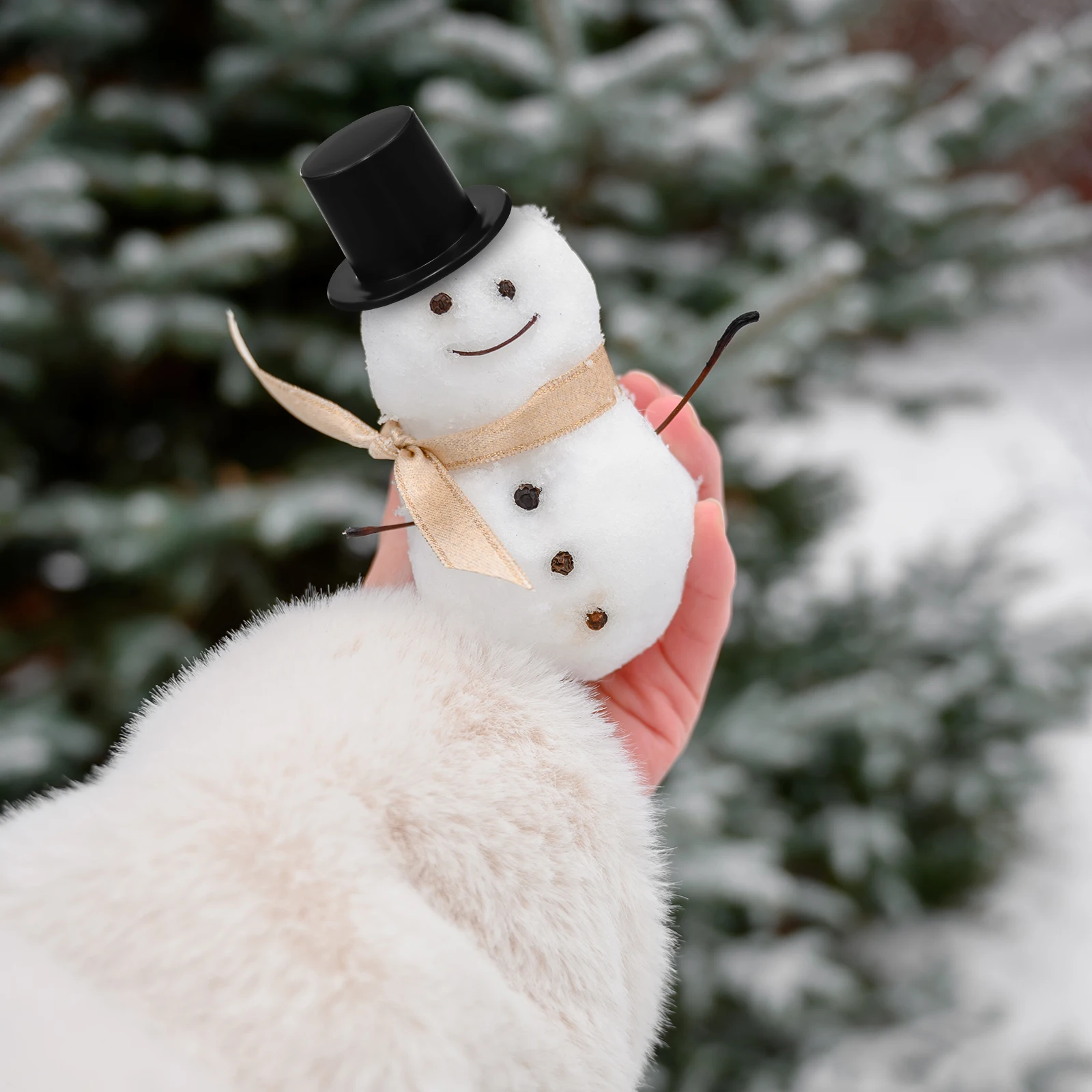 

60pcs Snowman Hats Mini Top Hat Plastic Decorations for Crafts Parties Festivals Stage Performances Handmade Projects