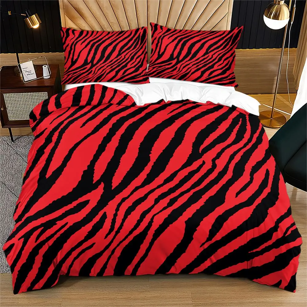 Juego de Funda de Edredón con Estampado de Cebra Negra, Juego de Ropa de Cama de Microfibra Suave con Estampado Digital, Diseño de Piel de Animal, Decoración para Dormitorio