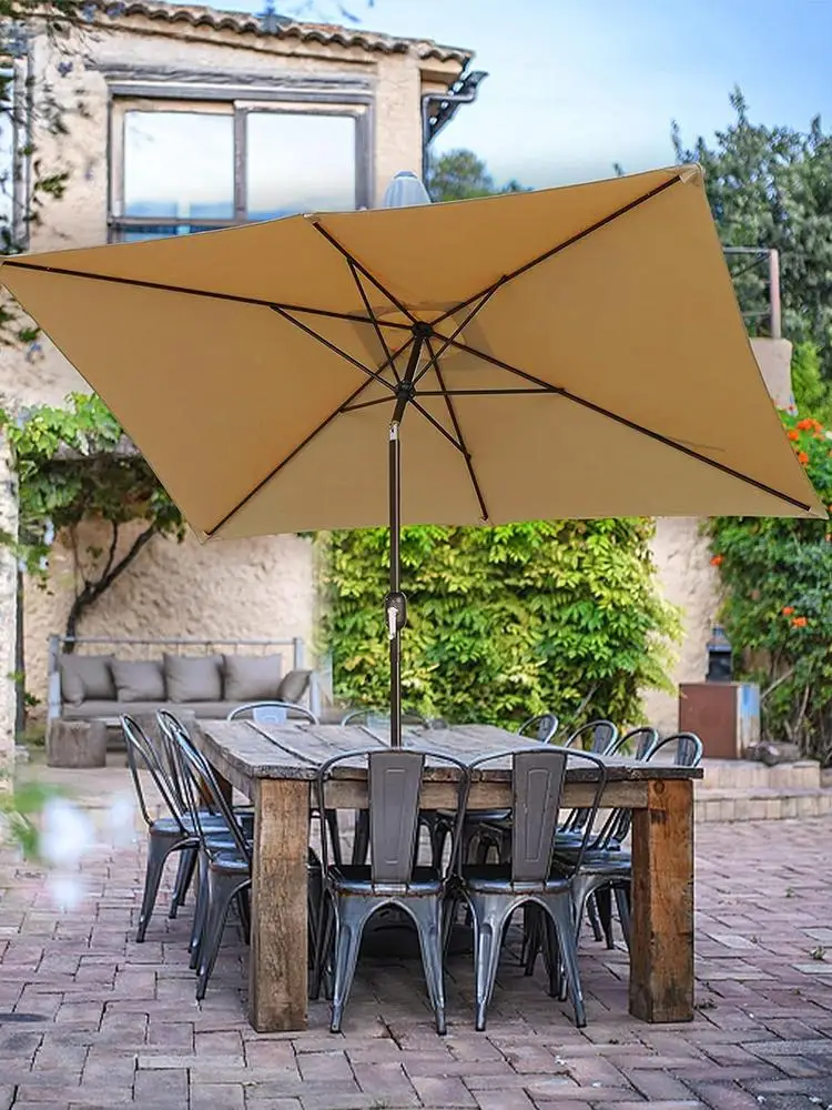 NONE Tissu de remplacement pour Parasol rectangulaire, 200x300cm, extérieur, arrière-cour, jardin, imperméable, carré, Patio, auvent de remplacement 3
