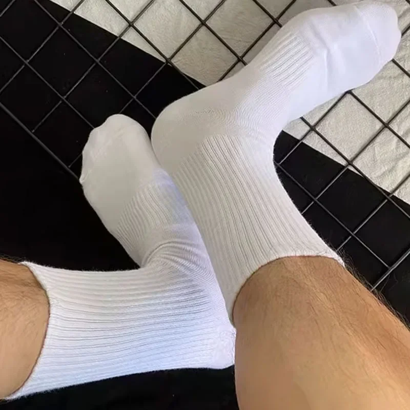 1/5 pares de calcetines Unisex de algodón puro negro blanco sólido diseñador suave transpirable calcetín deportivo al aire libre tobillo calcetines de negocios hombres mujeres