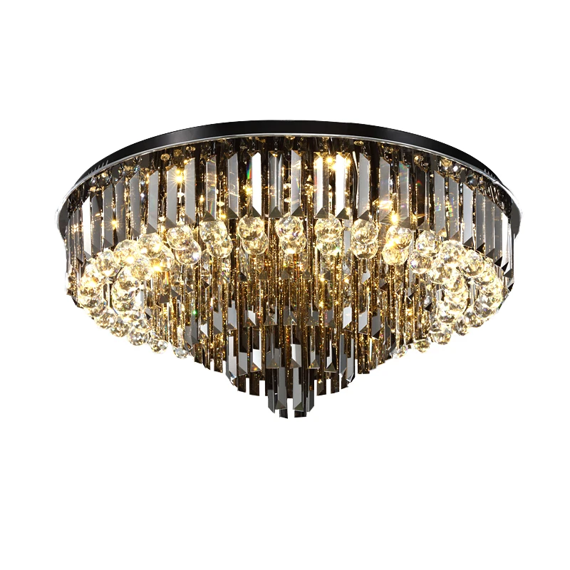 

Modern Luxury LED Round K9 Crystal Ceiling light Living Dining room Bedroom Home Decor Lighting Hotel lobby Villa Ceiling lamp