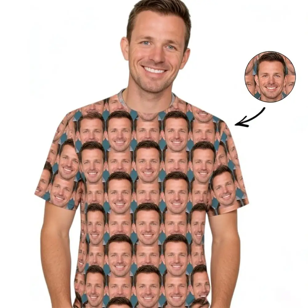 Customized Face Photo T-shirts Personalized And Unique Clothing Gifts For Father's Day And Mother's Day DIY Fun Pattern Tees