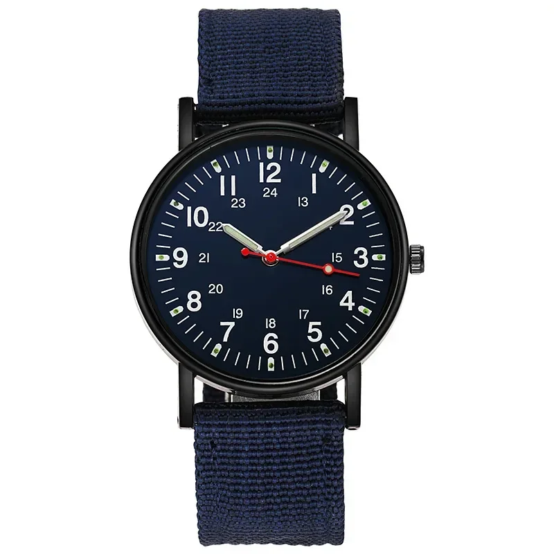 2024 Nieuwe Lichtgevende Heren Horloges Nylon Slip Mode Sport Horloge Voor Mannen Jongen Waterdicht Quartz Horloge Klok Cadeau Dropshipping