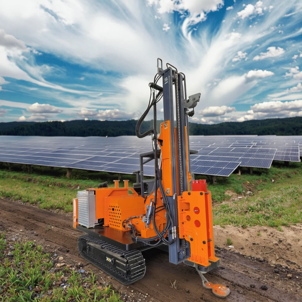 Hydraulic Crawler Solar Pile Driver Photovoltaic Post Driving Machine for Ground Screw Installation