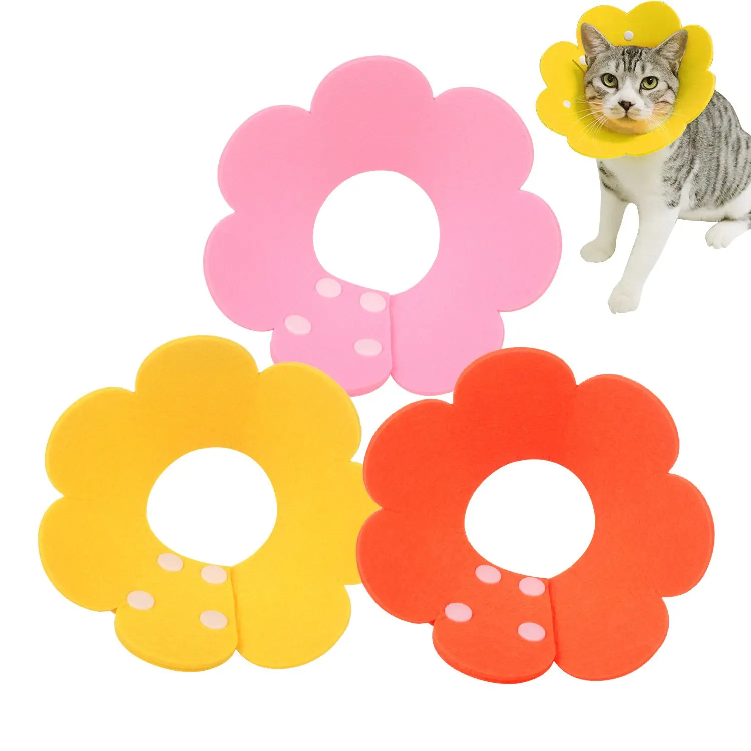 Pet Supplies Cat Collar Elizabeth Circle Anti Licking Pet Headsets Postoperative Sterilization Cute Adjustable size Cat Bathing