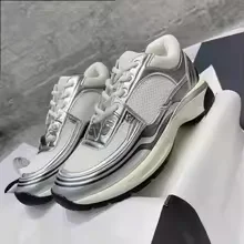 Hoge kwaliteit unisex platte sportschoenen, dames casual schoenen, veterschoenen, hardloopschoenen, luxe patchwork casual schoenen