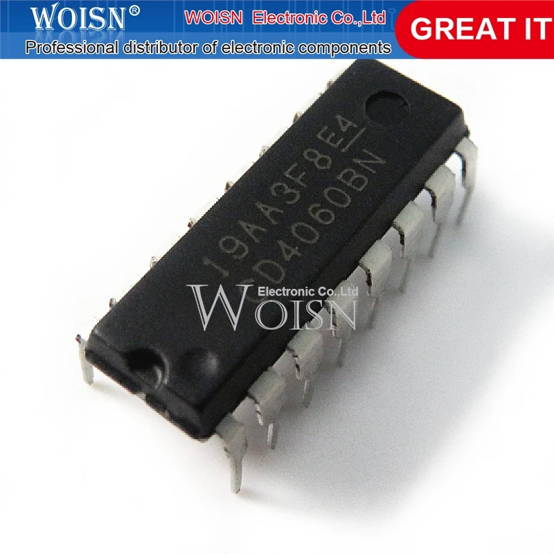 5pcs/lot CD4060BE CD4060 4060 Ripple Carry Binary Counter IC DIP-16 pin Low Power In Stock