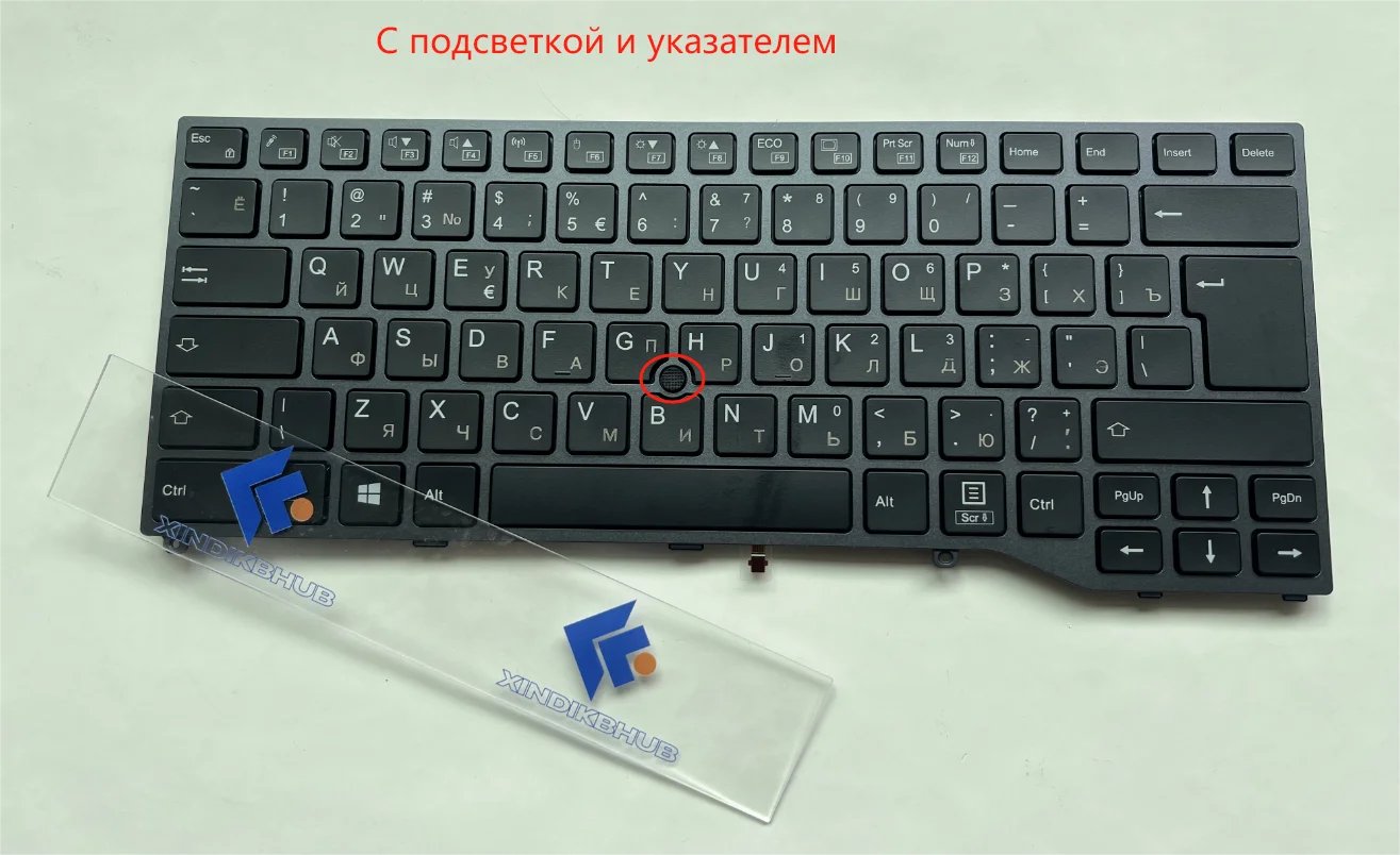 XIN-Russian-US layout Backlit Laptop Keyboard For Fujitsu Lifebook U747 U748 U749 E548 E549 with backlit and pointer