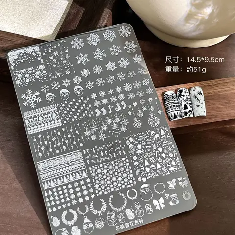 Nail Art Christmas Stamping Plates Leopard Print Flower Lace Pattern Printing Geometry Template Stencils DIY Manicure Tools