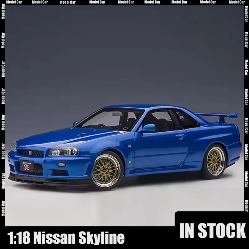 1:18 Nissan Skyline Miniatur-Modellauto Gtr R34 Legierung Auto Simulation Erwachsene Sammlung Stück