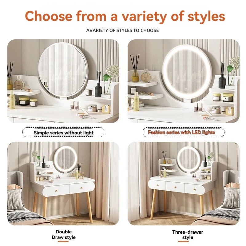 Dressing table, bedroom, modern, simple, light luxury dressing table, small-sized, internet famous