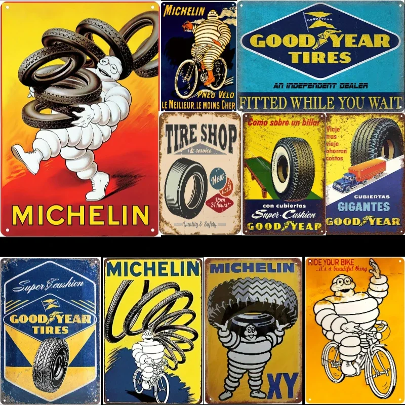 Retro Metal Tin Sign, Tire Metal Sign, Iron Painting, Wall Art Decor, Vintage Kitchen Garage Cafe Bar Pub Living Room Wall Decor