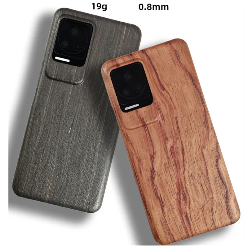 

Real wood Bamboo Slim Back Case For Xiaomi Redmi K40 K50 Pro Mi 12T/12T Pro F3 Wooden Rosewood Hard Cover